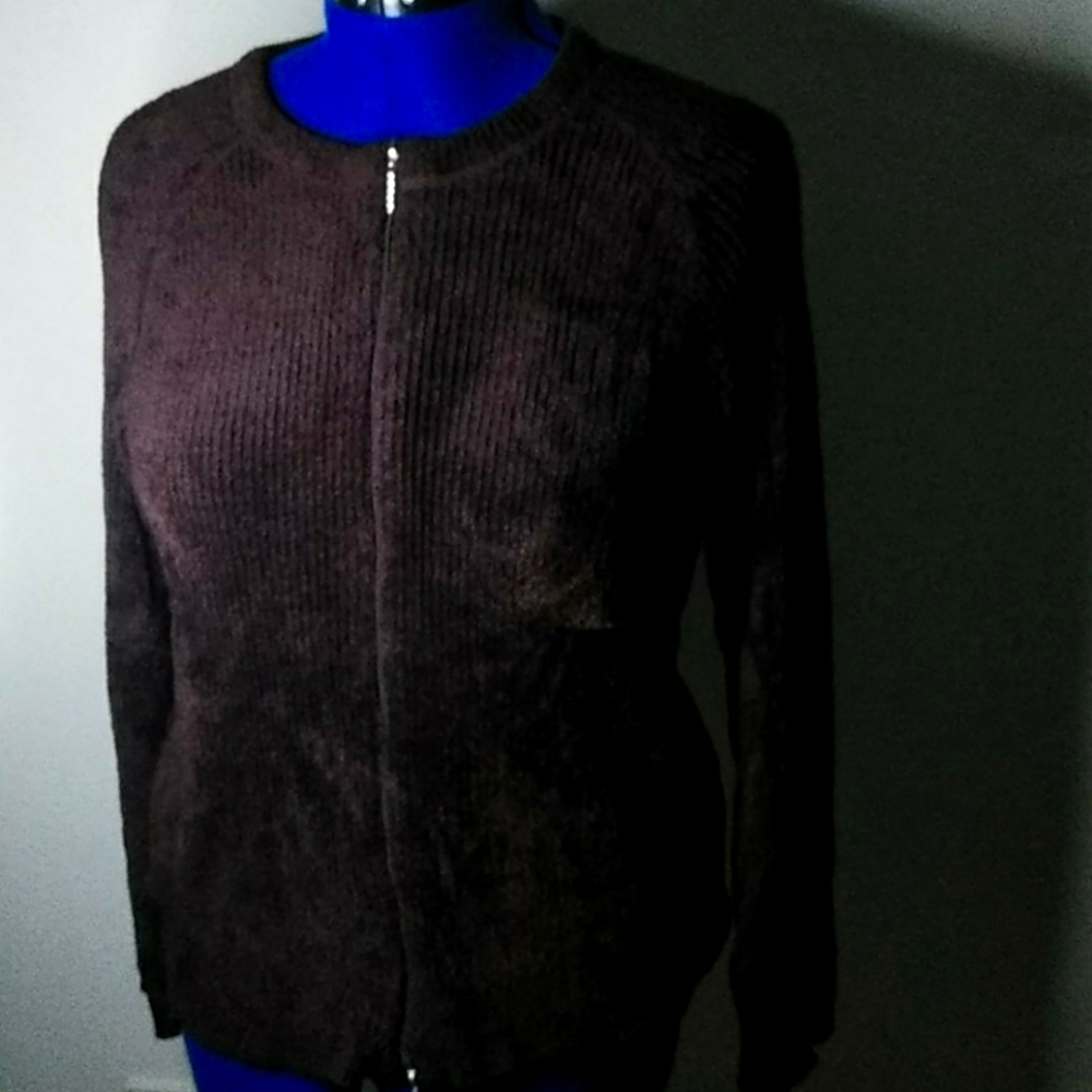 CB collection double zipper cardigan.